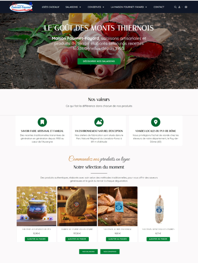 Création site web Prestashop Saucisson Auvergne Puy-de-Dôme